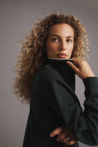 ATRIUM COLLARED SWEATER PINE GREEN