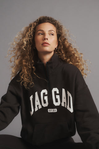 STUDIO HALF-ZIP SIGNATURE SWEATER COFFEE BEAN