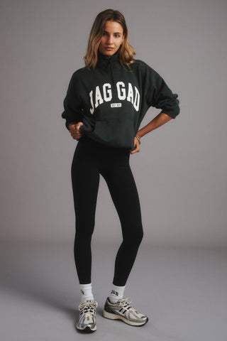 STUDIO HALF-ZIP SIGNATURE SWEATER PINE GREEN