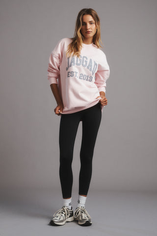 LONGLINE SIGNATURE SWEATER BARELY PINK
