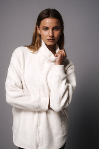 TERRAIN LONGLINE ZIP-THROUGH THERMAFLEECE JACKET SWAN WHITE