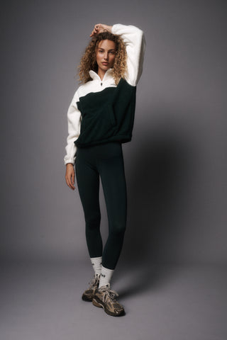 TERRAIN TWO-TONE HALF-ZIP THERMAFLEECE SWEATER PINE GREEN