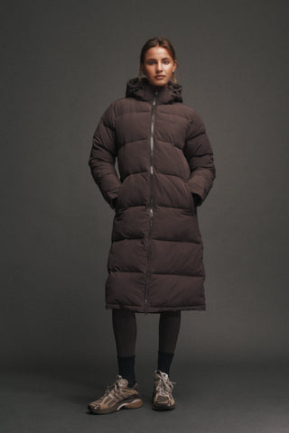 ESSENTIAL LONGLINE PUFFER JACKET COFFEE BEAN