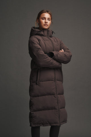 ESSENTIAL LONGLINE PUFFER JACKET COFFEE BEAN
