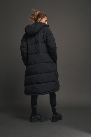 ESSENTIAL LONGLINE PUFFER JACKET BLACK