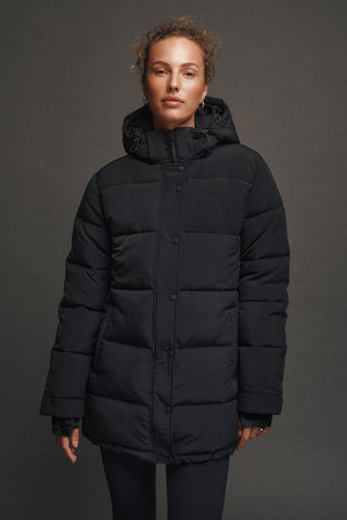 ESSENTIAL MID LINE PUFFER JACKET BLACK