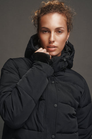 ESSENTIAL MID LINE PUFFER JACKET BLACK