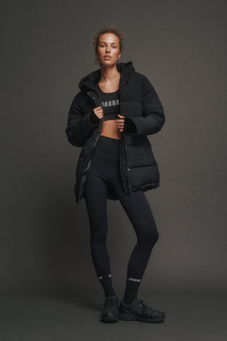ESSENTIAL MID LINE PUFFER JACKET BLACK