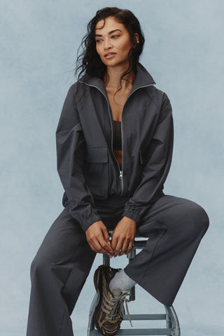 VIVID ZIP-THROUGH JACKET GRAPHITE