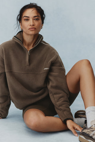 VIVID HALF-ZIP THERMAFLEECE LITE SWEATER MOCHA