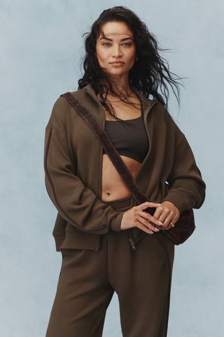 FOUNDATION ZIP-THROUGH SOFTFORM JACKET MOCHA