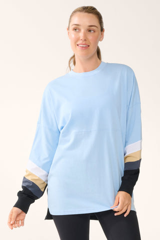 ARLBERG OVERSIZED LONG SLEEVE TEE SKY BLUE