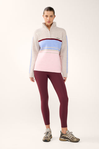 ALTITUDE HALF-ZIP KNIT SWEATER OATMEAL MARLE