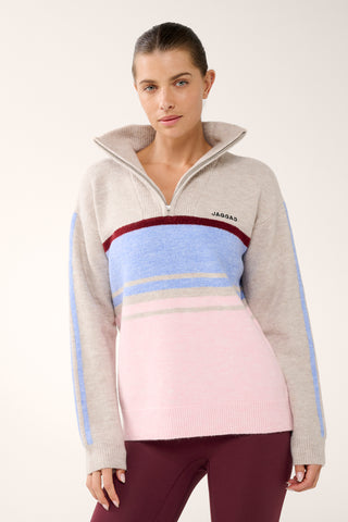 ALTITUDE HALF-ZIP KNIT SWEATER OATMEAL MARLE