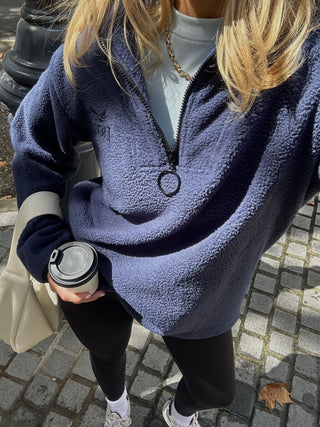 TERRAIN LONGLINE HALF-ZIP THERMAFLEECE SWEATER DARK NAVY