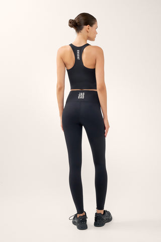 ESSENTIAL LONGLINE CROP TANK BLACK