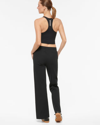 KEPLER WIDE LEG WAFFLE PANT BLACK