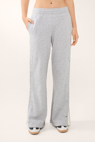 PENINSULA SNAP WIDE LEG TRACKPANT GREY MARLE