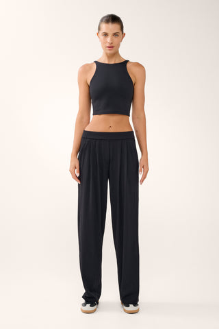RUE PLEAT HALO PANT BLACK