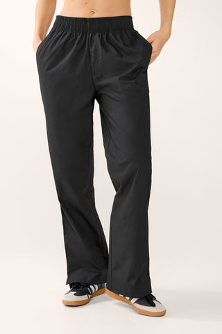 CENTERED RELAXED POPLIN PANT BLACK
