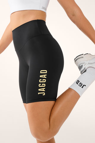 ESSENTIAL HIGH WAIST SPIN BASELINE SHORT BLACK