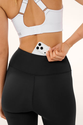 ESSENTIAL HIGH WAIST SPIN BASELINE SHORT BLACK