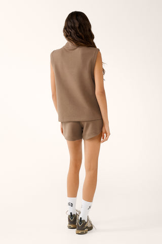 SOHO HALF-ZIP VEST COCOA