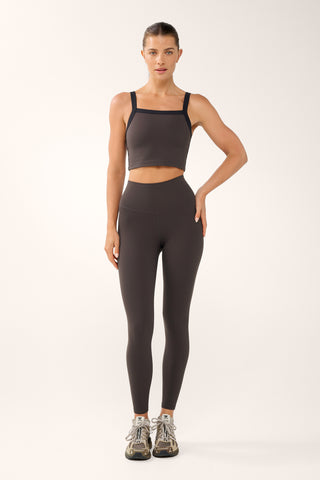 ULTIMATE SUPER HIGH WAIST ANKLE BITER ULTRA FLEX LEGGING COFFEE BEAN