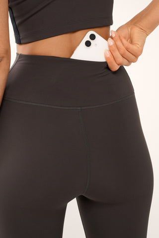 ULTIMATE SUPER HIGH WAIST ANKLE BITER ULTRA FLEX LEGGING COFFEE BEAN