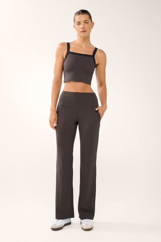 RUE WIDE LEG SOFTFLEX PANT COFFEE BEAN
