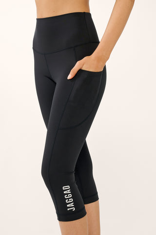 CLASSIC 3/4 POCKET BASELINE LEGGING BLACK/WHITE