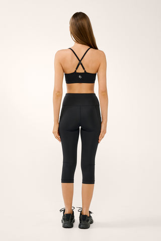 CLASSIC 3/4 POCKET BASELINE LEGGING BLACK/WHITE