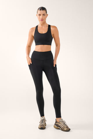 CLASSIC ANKLE BITER POCKET BASELINE LEGGING BLACK/BUTTER