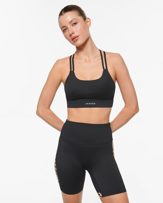 MOTION STRAPPY CROP BRA BLACK