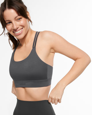 MOTION STRAPPY CROP BRA STEEL