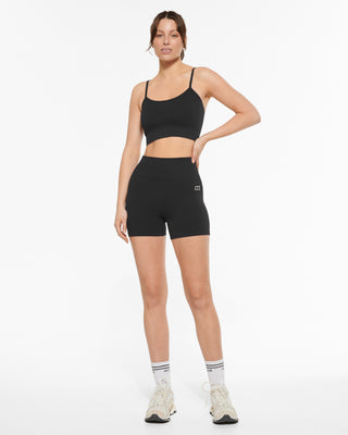 HONOLULU SEAMLESS CROP BRA BLACK