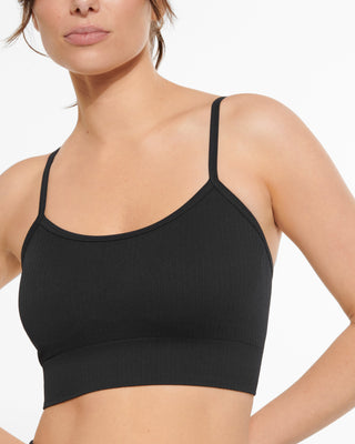 HONOLULU SEAMLESS CROP BRA BLACK