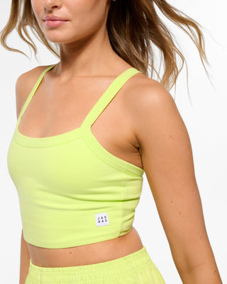 CANYON LONGLINE ACTIVCOMFORT CROP TANK LIME