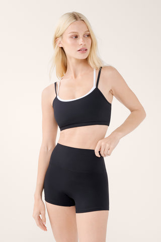 SAN DIEGO DOUBLE LAYER CROP TOP BLACK