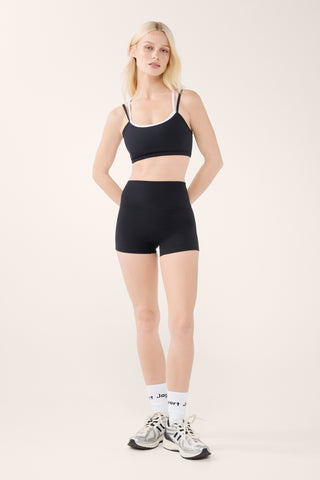 SAN DIEGO DOUBLE LAYER CROP TOP BLACK