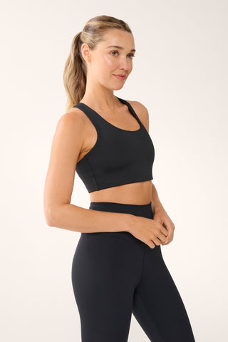 IMPACT ADJUSTABLE HIGH SUPPORT CROP BRA BLACK