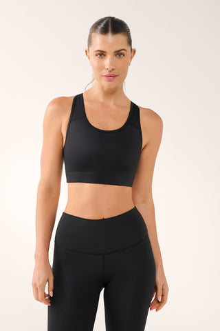 ESSENTIAL HIGH SUPPORT CROP TOP BLACK