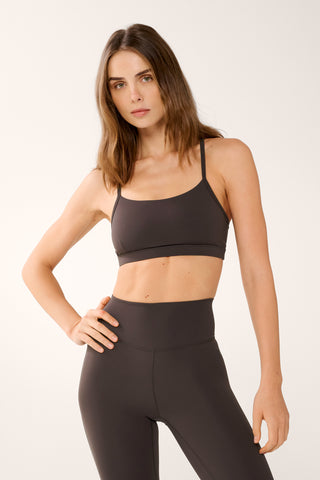 REFORM CROSS-BACK SOFTFLEX CROP TOP COFFEE BEAN