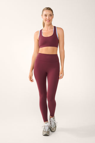 MOMENTUM DOUBLE LAYER RACER-BACK HALO CROP TOP CHERRY