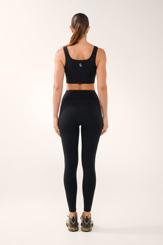 FOUNDATION SQUARE NECK CROP BRA BLACK