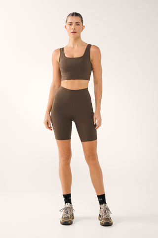 FOUNDATION SQUARE NECK CROP BRA MOCHA