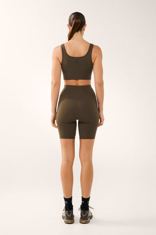 FOUNDATION SQUARE NECK CROP BRA MOCHA