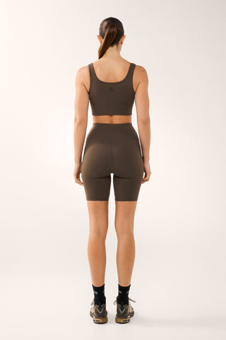 FOUNDATION SQUARE NECK CROP BRA MOCHA