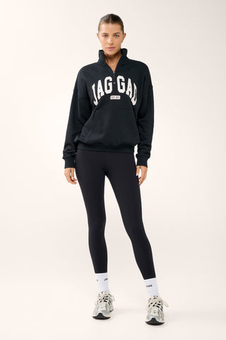 STUDIO HALF-ZIP SIGNATURE SWEATER BLACK