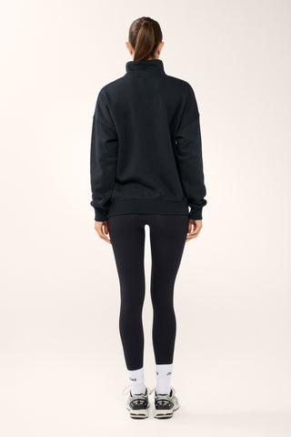 STUDIO HALF-ZIP SIGNATURE SWEATER BLACK